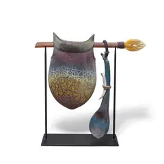Suspended Artifact by William Morris, blown and formed glass, signed and dated 'William Morris 1996', sold Mar 2023