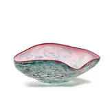 Dale Chihuly, Altoga Pink Macchia with Red Lip Wrap, blown glass, engraved 'Chihuly 90'