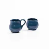 Marblehead Pottery, Monochrome Blue Creamer and Open Sugar
