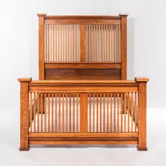 Prairie School Oak Double Bed, Untitled, 1912