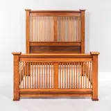 Prairie School Oak Double Bed, Untitled, 1912