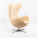Arne Jacobsen, Egg Chair, Denmark, designed 1958, linen blend upholstery, cast aluminium, ht