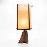 Table Lamp by George Nakashima, 1960, walnut base, sold Oct 2022