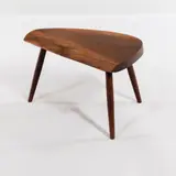 Plank Stool by George Nakashima, 1960, walnut live edge, sold Oct 2022