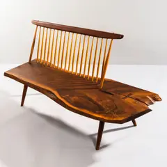 George Nakashima, "Conoid" Bench, 1960, walnut and hickory