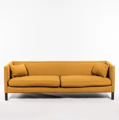 for Dunbar Long Sofa by Edward Wormley, 1960, probably original gold fabric, sold Oct 2022