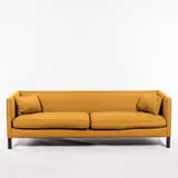 for Dunbar Long Sofa by Edward Wormley, 1960, probably original gold fabric, sold Oct 2022