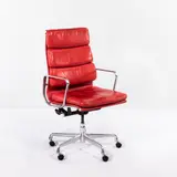 for Herman Miller Soft Pad Executive Chair by Charles and Ray Eames, Zeeland, Michigan, late 20th century, cast aluminum and leather, unmarked, adjustable, approx, sold Oct 2022