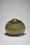René Ben-Lisa, Vase, 1986, Grès émaillé, superpositions de brun de fer, de vert de chrome et de bleu de fer