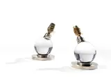 Jacques Adnet, & BACCARAT, Cristal et bronze nickelé