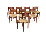 Charlotte Perriand, Suite de huit chaises «Meribel»