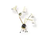 M. Kobis & R. Lorence, Applique à cinq bras articulés, A lacquered metal and brass wall-lamp with five articulated arms by M