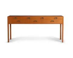 Bernt Petersen, Importante console, An important mahogany and brass freestanding cabinet by Bernt Petersen, Wørts cabinetmaker, designed circa 1970