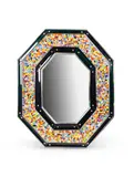 Paolo Venini, Miroir mod. 241.2 «Millefiori», A tinted glass, murrine and lacquered wood "Millefiori" mirror by Paolo Venini for Venini designed circa 1952