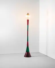 Lampadaire mod. 2242 by Fulvio Bianconi, A Murano tinted glass, model 2242 standard floor lamp by Fulvio Bianconi for Venini circa 1960, sold Dec 2022