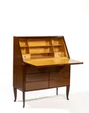 Travail Italien, Secrétaire de pente, An Italian wood and plywood slope secretary designed circa 1950