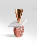 Vase-sculpture de la collection «Ruins» by Ettore Sottsass, A marble and brass sculpture-vase from the «Ruins» collection by Ettore Sottsass for Design Gallery Milano in 1992, sold Dec 2022