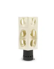 Lampe de table «Hexagone» by Jean Derval, A porcelain and ceramic "Hexagone" table lamp by Jean Derval designed in 1968, offered Dec 2022