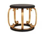 Xiao Tianyu, Tabouret, A wood and brass stool by Xiao Tianyu designed in 2019