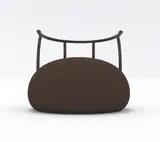 Xiao Tianyu, Fauteuil «Wuji», A black walnut and fabric "Wuji" armchair by Xiao Tianyu designed in 2019
