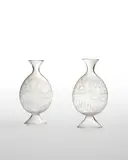S.A.L.I.R., Pair of Vases, blown glass with wheel engraved surface decoration