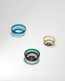 Fulvio Bianconi, Three Fasce Bowls, for Venini, glass internally decorated, two examples engraved 'venini italia', one with acid stamp 'venini murano ITALIA'