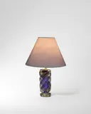 Flavio Poli, Bollicine Table Lamp, for Seguso Vetri d'Arte, glass internally decorated with gold foil and trapped air bubbles, brass