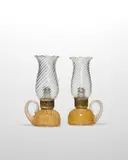Pair of Bedside Lamps by Ercole Barovier, for Barovier & Toso, glass internally decorated with gold foil, brass, sold Jun 2022