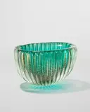 Flavio Poli, Bollicine Bowl, for Seguso Vetri d'Arte, bollicine glass with gold foil inclusions