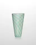 Reticello Vase by Dino Martens, for Aureliano Toso, blown glass, internally decorated with green and lattimo canes, sold Jun 2022