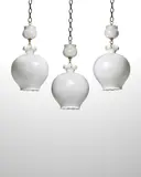 Gino Cenedese, Suite of Three Ceiling Lamps, for Vetreria Gino Cenedese, cased glass with iridescent surface (3)