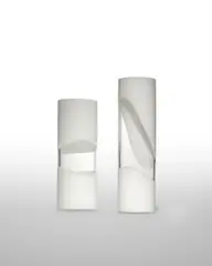 Two Vases by Luciano Gaspari, , blown and cased glass, one vase engraved 'Luciano Gaspari Salviati Venezia' and remnants of foil label, sold Jun 2022