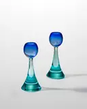 Luciano Gaspari, Pair of Candlesticks, for Salviati, internally decorated glass
