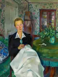 Conrad Felixmüller, Die Handarbeit (Nähende: Frau von Katte)