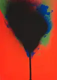 Otto Piene, Schwarzer Baum (Aus: Inventar. 5 Serigrafien zu Gedichten von Rose Ausländer), 1972, Jeweils Farbserigrafie auf leichtem Karton