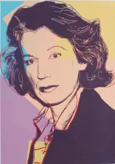 Mildred Scheel by Andy Warhol, 1980, Farbserigrafie mit Diamantenstaub auf Velin, sold Mar 2022