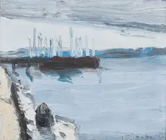 Ohne Titel (Küstenlandschaft) by Klaus Fußmann, 1978 (?), Öl auf Leinwand, sold Apr 2022