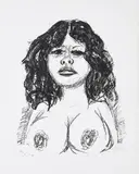 Otto Dix, Halbakt von vorn, 1966, Lithografie auf BFK RIVES (Wasserzeichen)