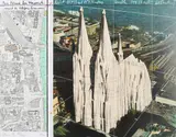 Christo, Mein Kölner Dom, Wrapped (Project For Cologne - Germany), 1992, Farblithographie mit Collage (Mischtechnik) auf Karton