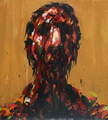 "Kleiner Kopf" by Max Uhlig, 1997, Öl auf Leinwand, sold Apr 2022