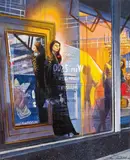 Tom Blackwell, "Fistful of Dollars, Bloomingdale's", Öl auf Papier, auf Holz aufgezogen