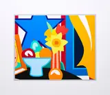 Tom Wesselmann, Still Life with blowing curtain (yellow), 1999, Farbserigrafie auf Karton