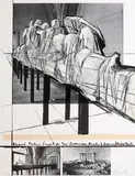 Christo, Wrapped Statues, Project for Die Glyptothek, München, 1988, Farbserigrafie collagiert mit 3 Offsets auf Arches Cover