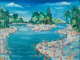 Franz Heckendorf, Fluss mit Badenden