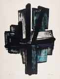 Pierre Soulages, Lithographie no 4, 1957, Farblithografie auf BFK RIVES (Wasserzeichen)
