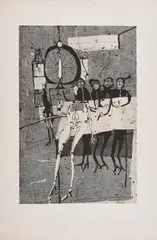 Horst Janssen, Tulps Anatomie, 1958, Aquatintaradierung auf Velin