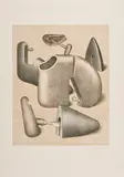 Konrad Klapheck, Der Harem, 1967/68, Farblithografie auf Büttenkarton