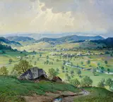 Karl Hauptmann, Frühlingstag im Schwarzwald, Öl auf Holz