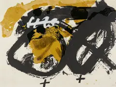 Antoni Tàpies, Formes i vernis, 1986, Aquatinta und Carborundumradierung auf handgeschöpftem Bütten