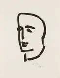 Henri Matisse, Jeune étudiant de profil, 1952, Aquatintaradierung auf Velin